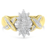 10k Gold .50ct Diamond Cluster Star Cocktail Ring
