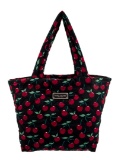 Marc Jacobs Floral Print Blk Nylon Tonal Hdw Tote