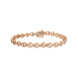 Elegant Gold-pl .29ct Diamond Teardrop Bracelet