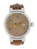 Louis Vuitton Tambour Qtz Brown Dial Men's 39mm