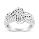 10k Gold .76ct Diamond Bypass Swirl Ring