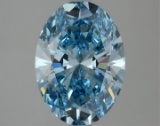 Fancy Blue Oval Cut 2.86ct Vs1 Lab Diamond