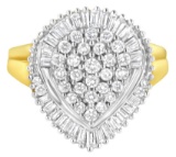 10k Gold 1.00ct Diamond Pear Shaped Cluster Ring