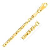 14k Gold Diamond Cut Cable Link Chain