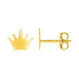 14k Gold Crown Earrings