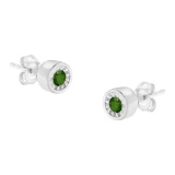 Round .20ct Green Diamond Stud Earrings