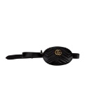 Gucci Blkleather Antiqued Gold-tone Hdw Belt Bag