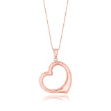 14k Rose Gold Floating Heart Drop Necklace