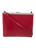 Celine Clasp Mini Red Lthr Push-lock Evening Bag