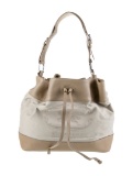 Burberry Leather & Canvas Drawstring Shldr Bag