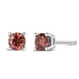 14k Gold .50ct Pink Diamond Stud Earrings
