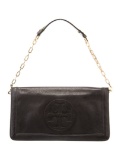 Tory Burch Brown Leather Gold-tone Hdw Shldr Bag