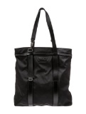 Salvatore Ferragamo Black Nylon Gunmetal Hdw Tote