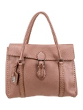 Fendi Pink Leather Buckle Closure Top Hdl Bag
