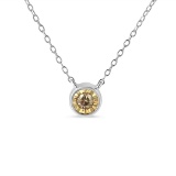 Elegant .20ct Champagne Diamond Solitaire Necklace