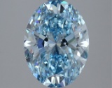 Fancy Blue Oval Cut 2.83ct Vs1 Lab Diamond