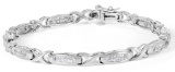 14k Wgold Princess 1.00ct Diamond Tennis Bracelet