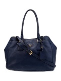 Prada Logo Nero Vitello Daino Leather Shldr Bag