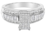 14k Wgold .99ct Diamond Composite Cluster Ring