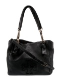 Tory Burch Blk Leather Chain-link Shldr Bag