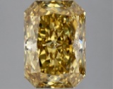 Fancy Yellow Radiant Cut 3.86ct Vs1 Lab Diamond