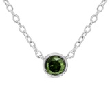 Round .20ct Green Diamond Necklace