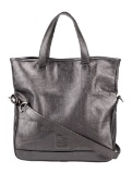 Longchamp Grey Leather Zip Closure Top Hdl Bag