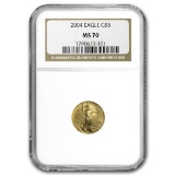 2004 1/10 Oz American Gold Eagle Ms-70 Ngc