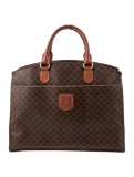 Celine Brown Macadam Gold-tone Hdw Top Handle Bag