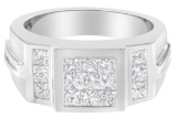 14k White Gold Princess 2.04ct Diamond Square Ring