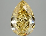 Fancy Yellow Pear Cut 4.14ct Vvs2 Lab Diamond