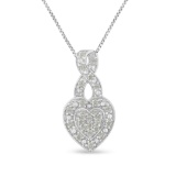 Elegant Round .35ct Diamond Heart Necklace