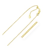 10k Gold Adjustable Box Chain With Heart Dangle
