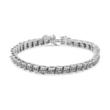 Elegant 2.00ct Diamond Miracle Plate Link Bracelet