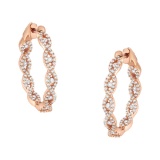 10k Rgold 1.10ct Diamond Twisted Hoop Earring