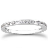 14k White Gold Round .17ct Diamond Wedding Band
