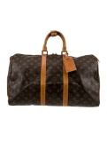 Louis Vuitton Brown Mono Brass Hdw Weekender Bag