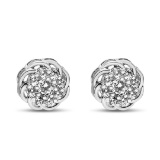 Sparkling .50ct Diamond Floral Halo Earrings