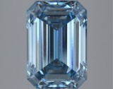 Fancy Blue Emerald Cut 3.96ct Vs2 Lab Diamond