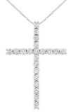 Niteround 4.00ct Diamond Cross Pendant Necklace