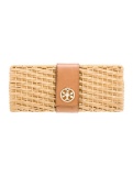 Tory Burch Neutrals Straw Printed Turn-lock Clutch
