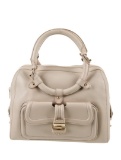 Jimmy Choo Neutrals Leather Zip Cls Top Hdl Bag