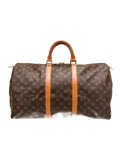 Louis Vuitton Mono Keepall 50 Canvas Weekender Bag