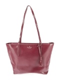 Kate Spade Burgundy Leather Tassel Zip Shldr Bag