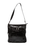 Brighton Black Leather Silver-tone Hdw Shldr Bag