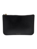 Mansur Gavriel Blk Leather Zip Cls Portfolio