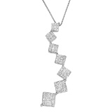 10k Gold 1.00ct Diamond Snake Curved Necklace