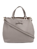 Kate Spade Grey Leather Bow Snap Cls Top Hdl Bag
