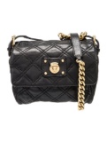 Marc Jacobs Blk Leather Chain-link Flap Msgr Bag