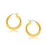 14k Gold Polished Hoop Earrings